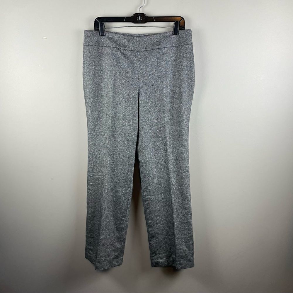 Talbots classic side zip speckled grey trouser pants petite 12